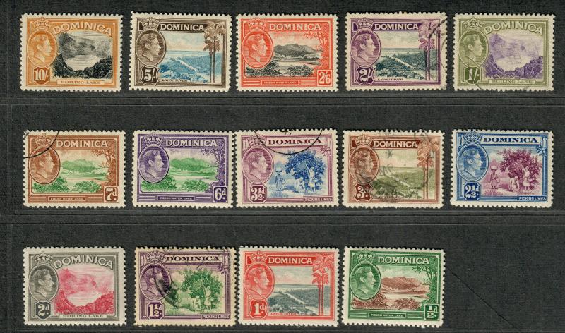 Dominica Sc#97-110 M+U/H/VF, Complete Set, Cv. $48.75