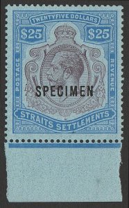 STRAITS SETTLEMENTS 1921 KGV $25, SPECIMEN, wmk script. MNH **.