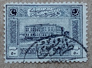 Turkey in Asia 1922 50pia Parliament at Sivas.  Scott 85, CV $14.50. Isfila 1087