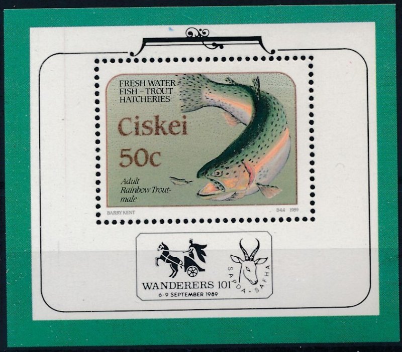 [BIN172] Ciskei 1989 Fish good sheet very fine MNH