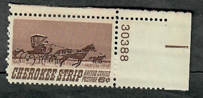 1360 Cherokee Strip MNH plate number single PNS