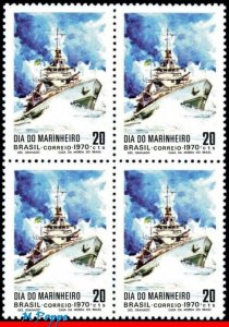 1182 BRAZIL 1970 BATTLESHIP, NAVY DAY, SHIPS BOATS MI# 1276 RHM C-692, BLOCK MNH