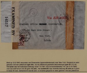 Suriname/USA censored cover 12.2.43