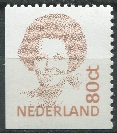 Netherlands Sc#774A MNH, 80c red brn, Queen Beatrix - 1991-2000 - Type 'Inver...