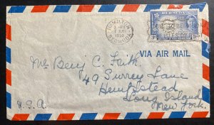 1950 Hamilton Bermuda Airmail Cover To Hempstead LI USA