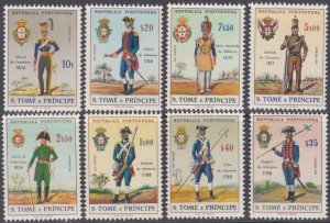 ST THOMAS and PRINCIPE Sc# 384-91 CPL MNH SET of 8 - VARIOUS MILITARY PERSONNEL