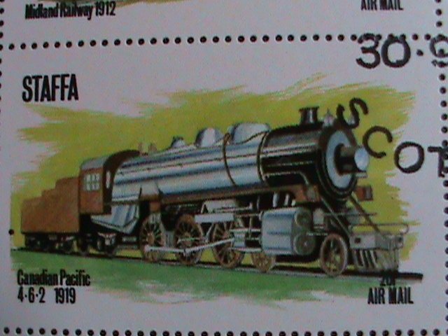 STAFFA-SCOTLAND-1973 WORLD CLASSIC TRAINS CTO SHEET VF WE SHIP TO WORLD WIDE