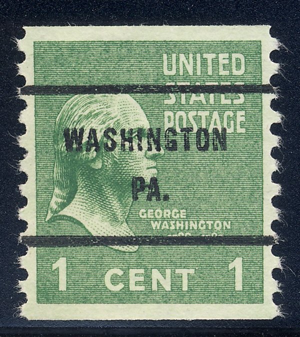 Washington PA, 839-61 Bureau Precancel, 1¢ coil Washington