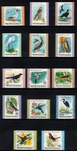 MONTSERRAT 1970-74 Birds; Scott 231-243A, SG 242-254c: MNH