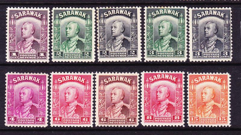 SARAWAK  1934   BROOKE PART SET  MLH  