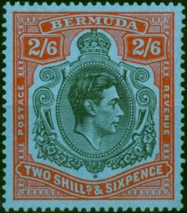 Bermuda 1943 2s6d Black & Red-Pale Blue SG117b V.F MNH (2)