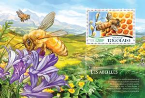 TOGO 2015 SHEET BEES INSECTS tg15318b