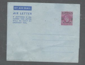 BAHRAIN COVER (PP1304BB)   KGVI OVPT ON GB 6A/6D AEROGRAM UNUSED 