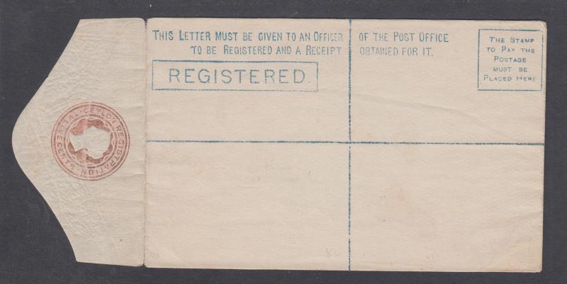 Ceylon H&G C1, mint. 1880 12c pink, oxydized QV Registration Envelope