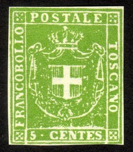 1860, Italy Tuscany 5c, MNG, Sc 18, Reprint