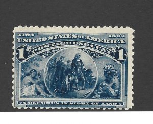 United States Scott 230 1-cent Columbian Expo Unused