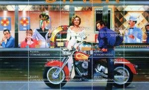 Tukmenistan 1999 MARILYN JAMES DEAN MOTORCYCLE Composite Perforated Mint (NH)