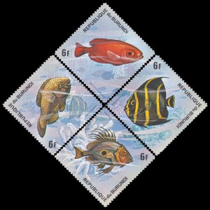 Burundi 1974 Sc 453a-d Fish CV $9