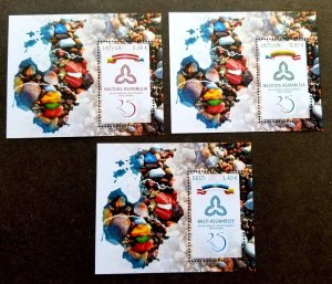 Estonia Lithuania Latvia Joint Issue 25th Baltic Assembly 2016 Flag (ms) MNH