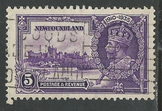 Newfoundland # 227 Geo V - Silver Jubilee 5c    (1) VF Used