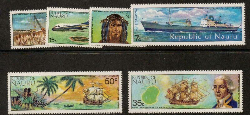 NAURU SG116/21 1974 175th ANNIV OF FIRST CONTACT WITH THE OUTSIDE WORLD MNH