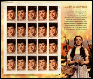 US Scott 4077 Judy Garland  Legends of Hollywood  Mint NH pane of 20