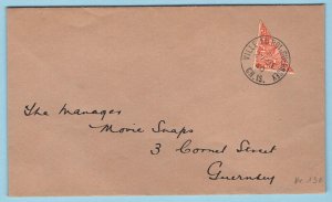 Guernsey 1924 2d sg421 bisected on neat cover, fine Ville au Roi cds cat £400+