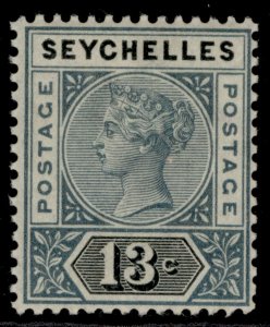 SEYCHELLES QV SG5, 13c grey & black, LH MINT. DIE I