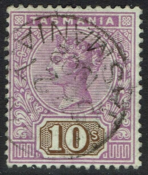 TASMANIA 1892 QV TABLET 10/- WMK TAS USED 