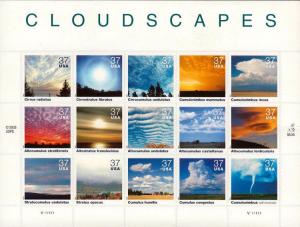 2004 37c Cloudscapes, Sheet of 15 Scott 3878 Mint F/VF NH