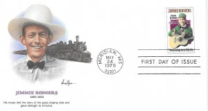 1978 FDC, #1755, 13c Jimmie Rodgers, Fleetwood w/insert