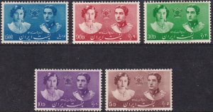 Sc# 871 / 875 Iran Crown Prince & Princess Fawziya 1939 MMH set CV $44.00 St#2