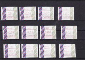 australia a.t.m machine stamp labels mnh  ref 7955