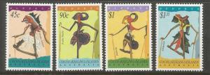 COCOS ISLANDS  293-296  MNH,  PUPPETS