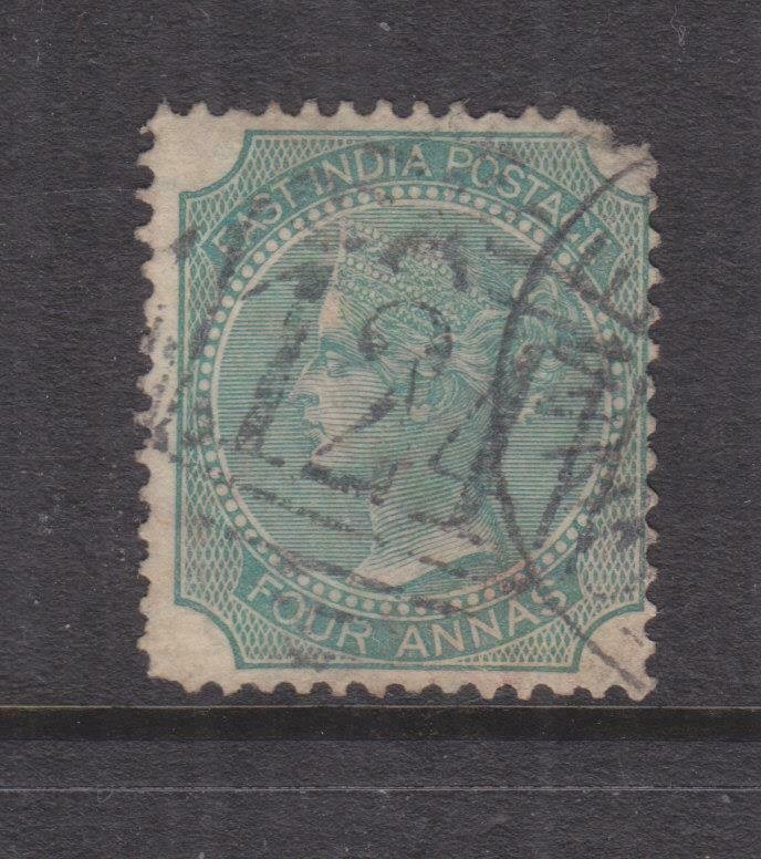 ADEN, A124 on India 1866 4a. Green..