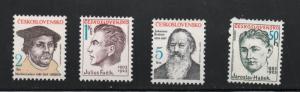 Czechoslovakia  (1982)  - Scott # 2444 - 2447,  MNH    Famous People