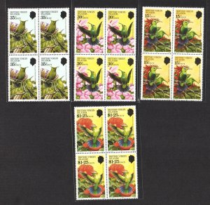 VIRGIN ISLANDS 1982 Beautiful Hummingbirds (4v Cpt, B/4) MNH