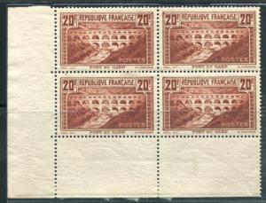 FRANCE 253 BLOCK OF 4, Superb corner block of 4, 1 NH