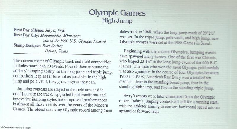 US 2497 FDC Olympian High Jump Ray Ewry & Gold Replica