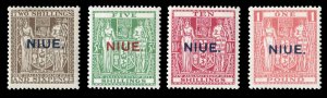 Niue #89A-89D (SG 83-86) Cat£120, 1941-45 Overprints, set of four, lightly h...