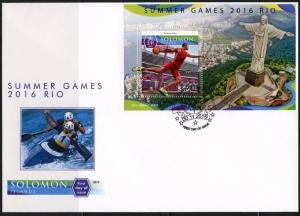 SOLOMON ISLANDS 2015 SUMMER GAMES RIO 2016  SOUVENIR SHEET FIRST DAY COVER