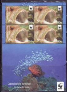 AITUTAKI COOK ISLANDS SHEET MARINE LIFE TOMATO GROUPER FISH