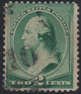 US Scott # 213 2c Washington Fancy Cancel Number 10