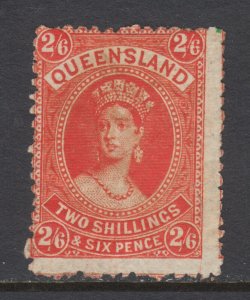 Queensland Sc 75 MNG. 1882 2sh6p vermilion QV, perf 12, pencil marks on back