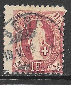Switzerland 87a: 1f Helvetia, used, AVG