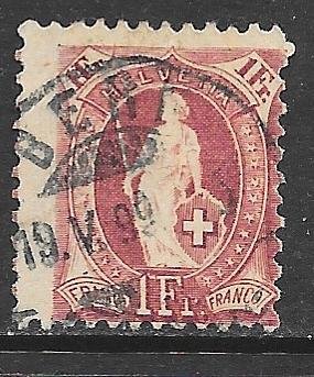Switzerland 87a: 1f Helvetia, used, AVG