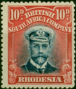 Rhodesia 1913 10d Deep Blue & Carmine-Red SG231 Die II Fine MM (2)