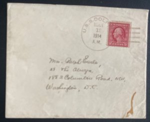 1914 USA US Invasion Of Veracruz Mexico USS Dolphin Cover to Washington DC