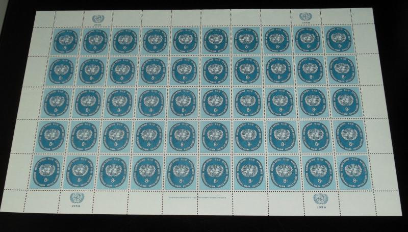 U.N. NEW YORK #64  1958, U.N. SEAL, SHEET/50 , MNH, NICE! LQQK!