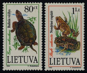 Lithuania 473-4 MNH Endangered Species, Turtle, Frog